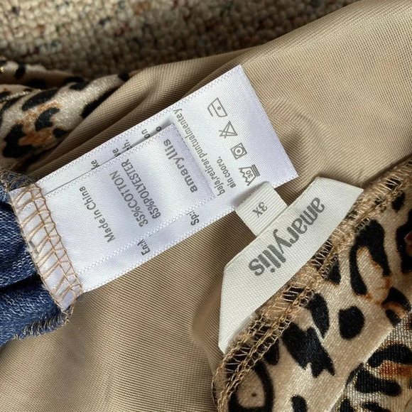 Amaryllis Leopard Print and Blue Top - Picture 4 of 6